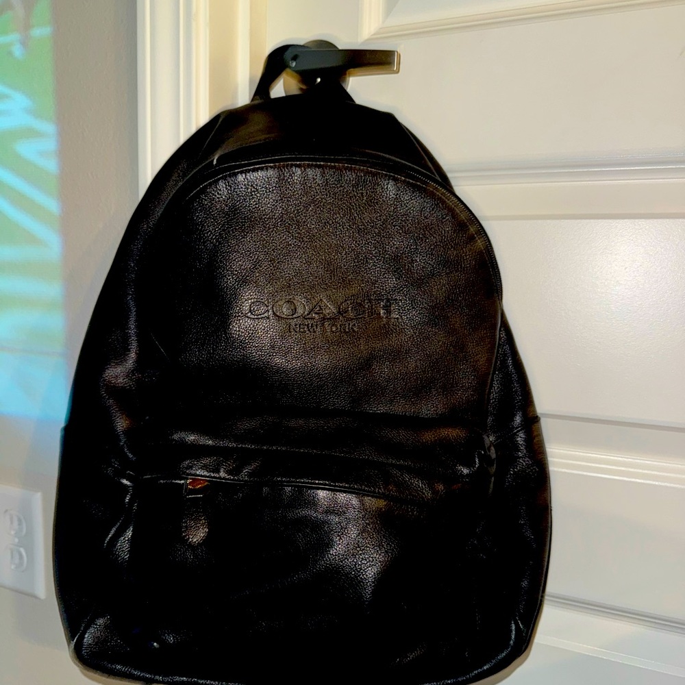 Men’s Coach Leather Backpack